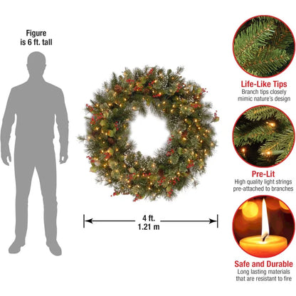 Winterberry Lighted Wreath