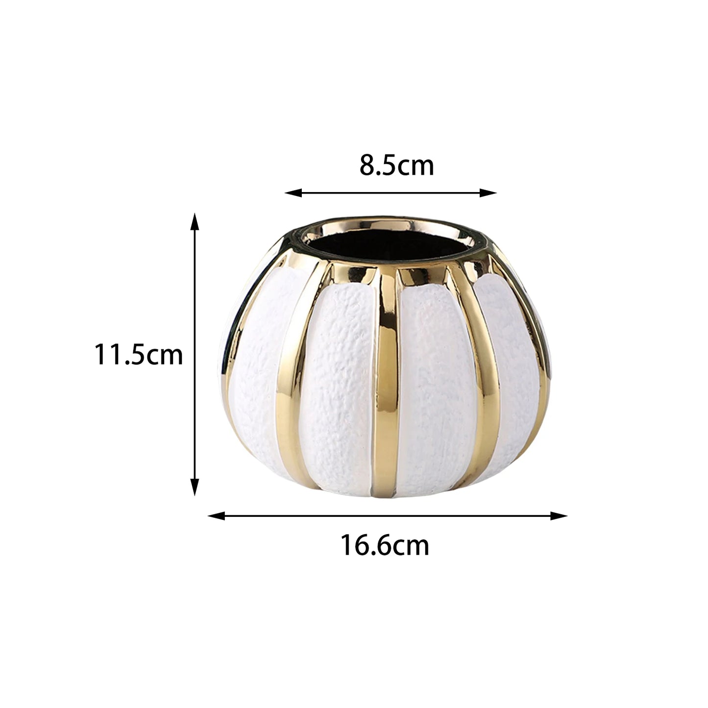 Luxe White & Gold Floral Vase