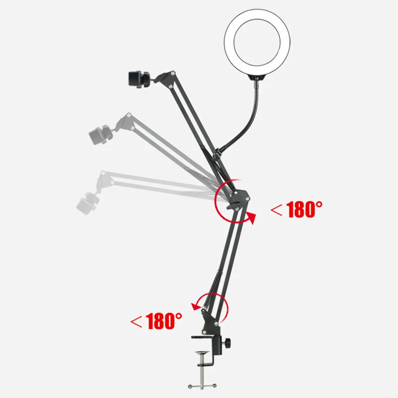 ProLite Studio: Overhead Phone Tripod with Ring Light for Video Recording and Streaming