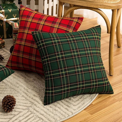 Christmas Charm Plaid Cushion Covers