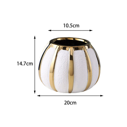 Luxe White & Gold Floral Vase