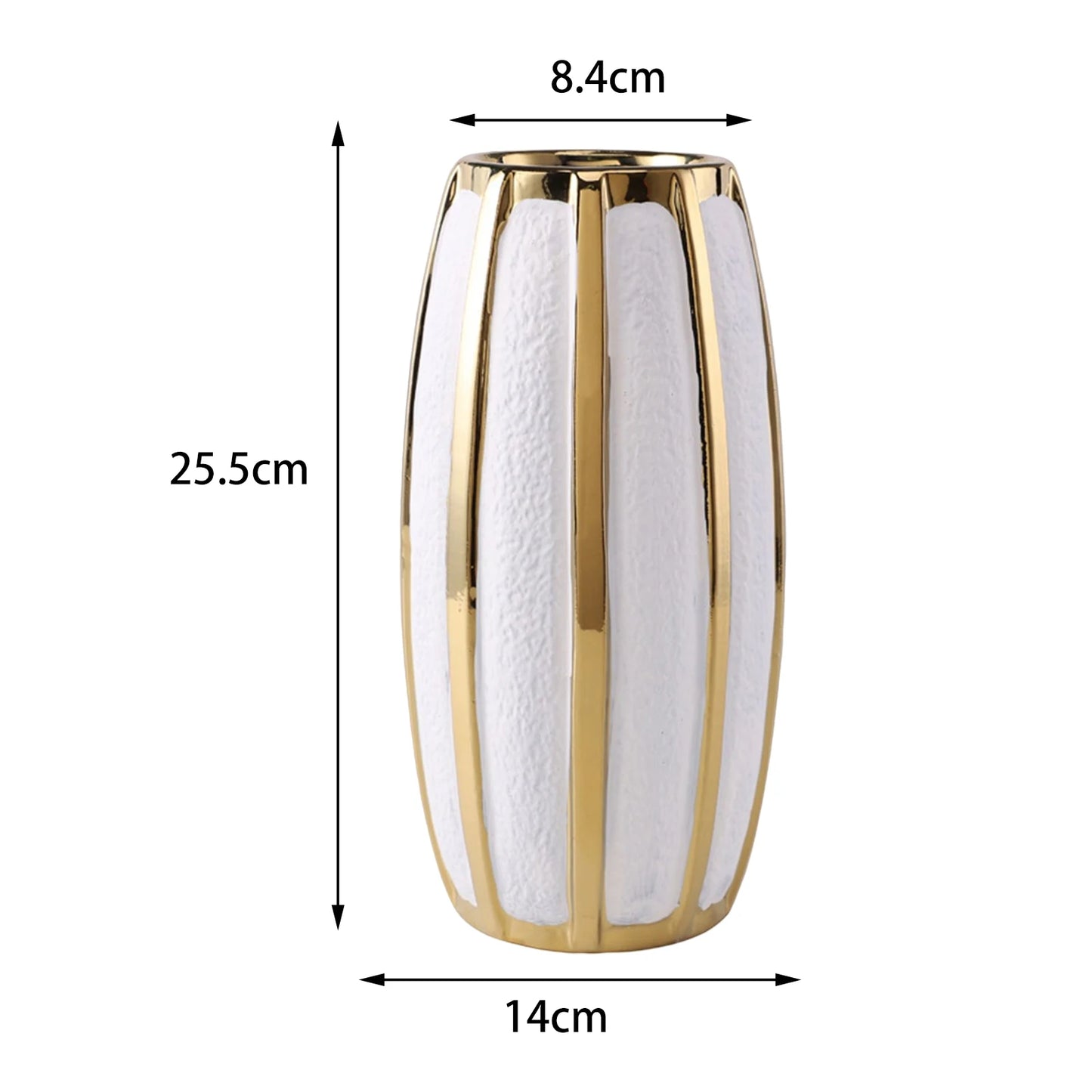 Luxe White & Gold Floral Vase