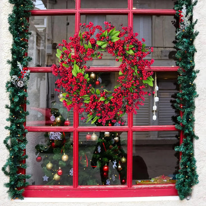 Festive Red Berry Door Garland