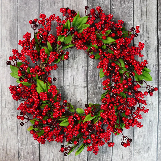 Festive Red Berry Door Garland