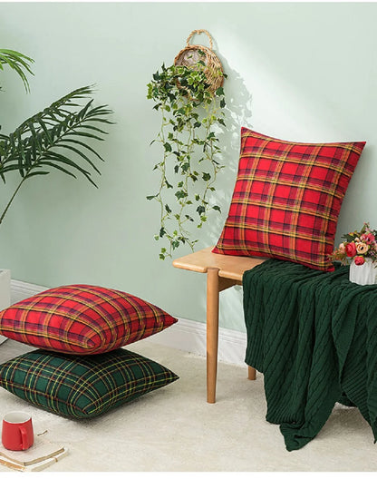 Christmas Charm Plaid Cushion Covers