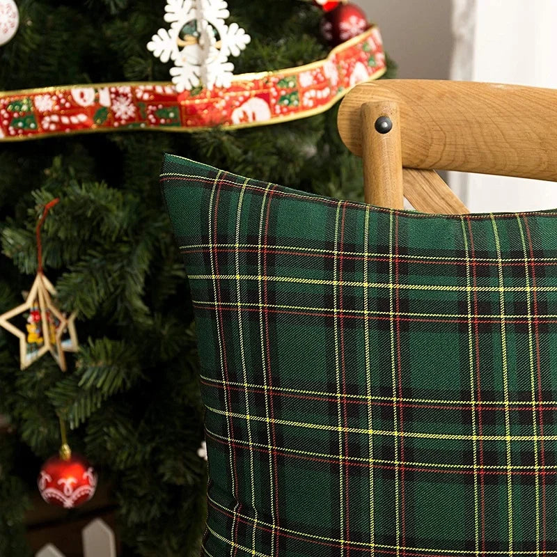 Christmas Charm Plaid Cushion Covers